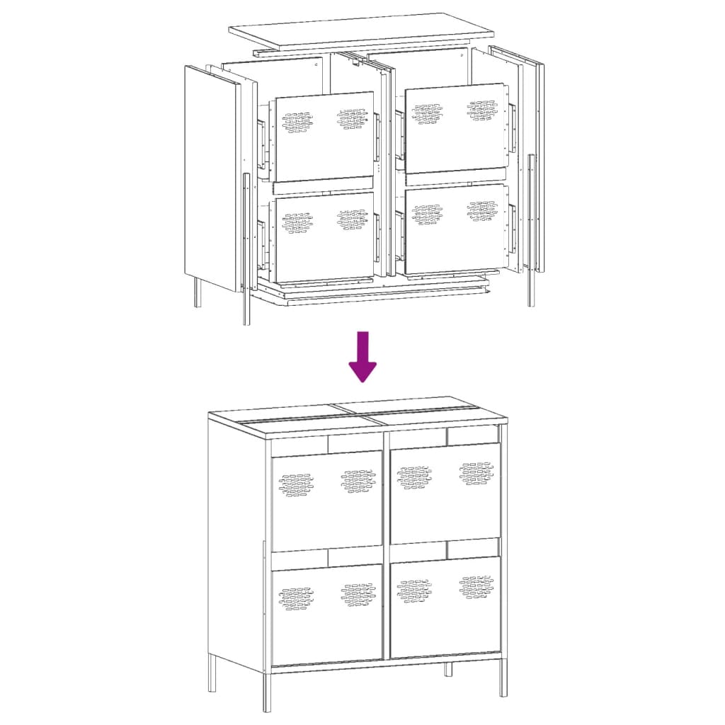 Sideboard Pink 68x39x73.5 cm Cold-rolled Steel