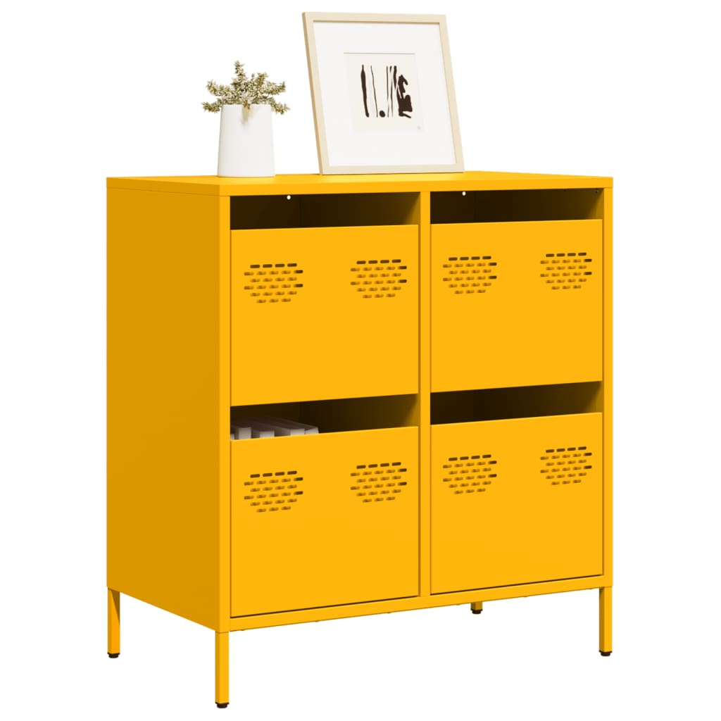 Sideboard Mustard Yellow 68x39x73.5 cm Cold-rolled Steel