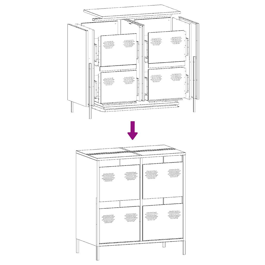 Sideboard White 68x39x73.5 cm Cold-rolled Steel