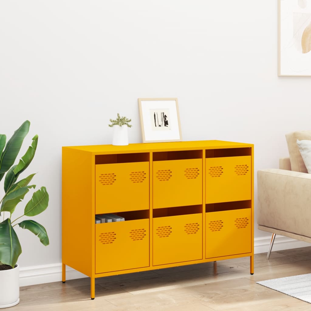 Sideboard Mustard Yellow 101.5x39x73.5 cm Cold-rolled Steel