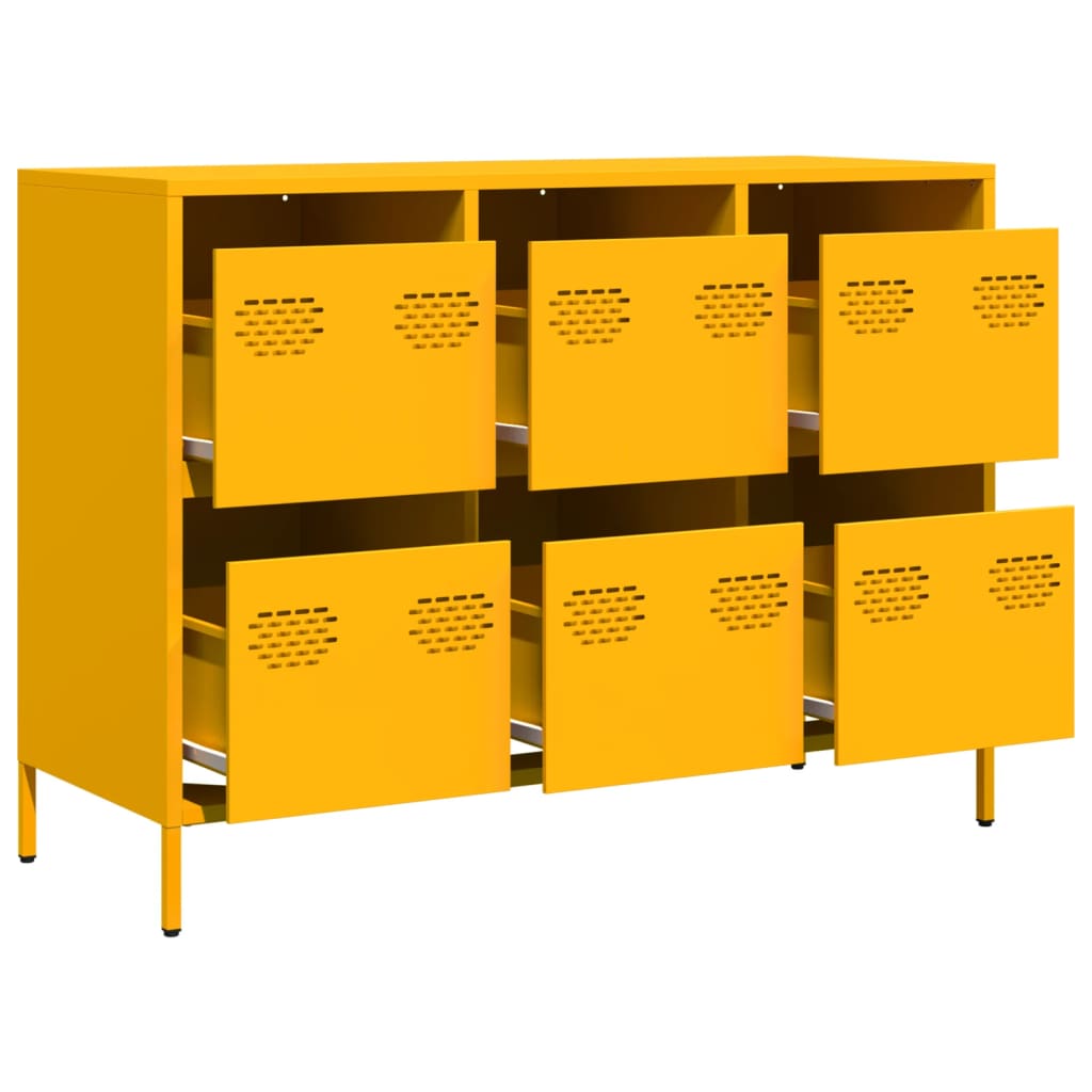 Sideboard Mustard Yellow 101.5x39x73.5 cm Cold-rolled Steel