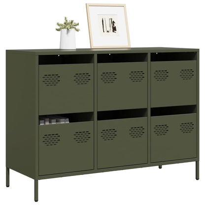 Sideboard Olive Green 101.5x39x73.5 cm Cold-rolled Steel