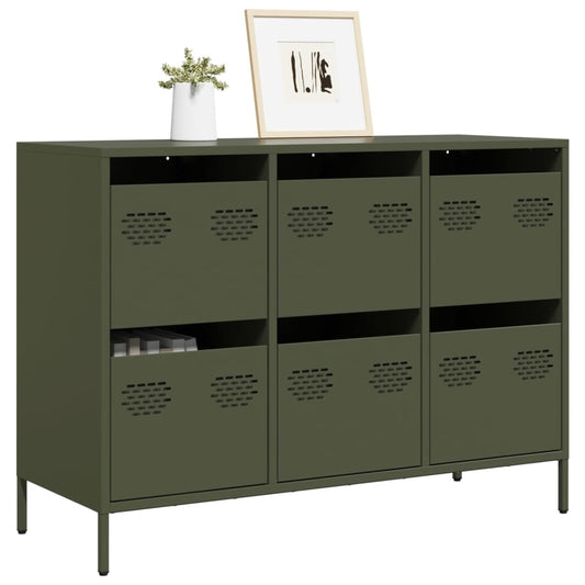 Sideboard Olive Green 101.5x39x73.5 cm Cold-rolled Steel