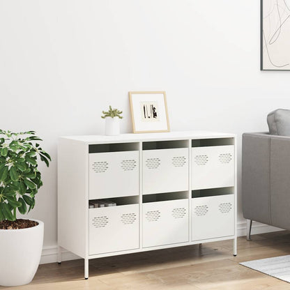 Sideboard White 101.5x39x73.5 cm Cold-rolled Steel