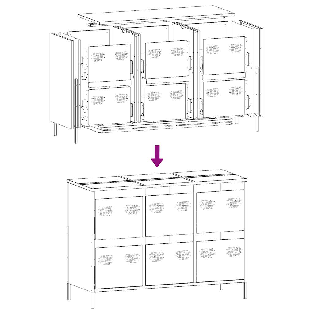 Sideboard White 101.5x39x73.5 cm Cold-rolled Steel