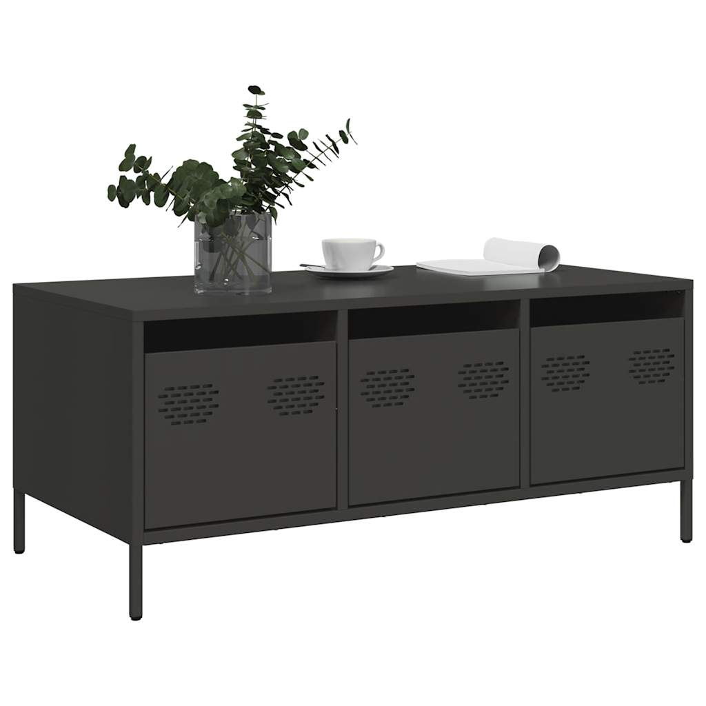 Coffee Table Black 101.5x50x43.5 cm Cold-rolled Steel