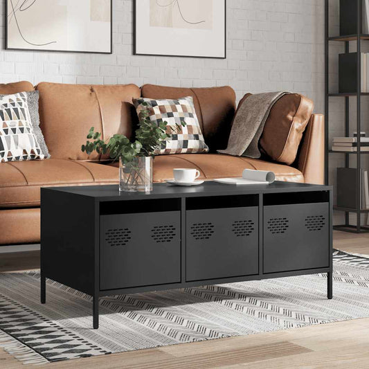 Coffee Table Black 101.5x50x43.5 cm Cold-rolled Steel