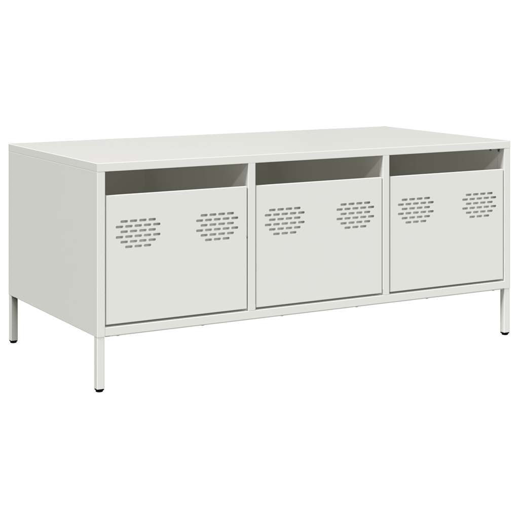 Coffee Table White 101.5x50x43.5 cm Cold-rolled Steel