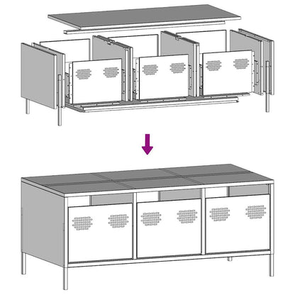 Coffee Table White 101.5x50x43.5 cm Cold-rolled Steel