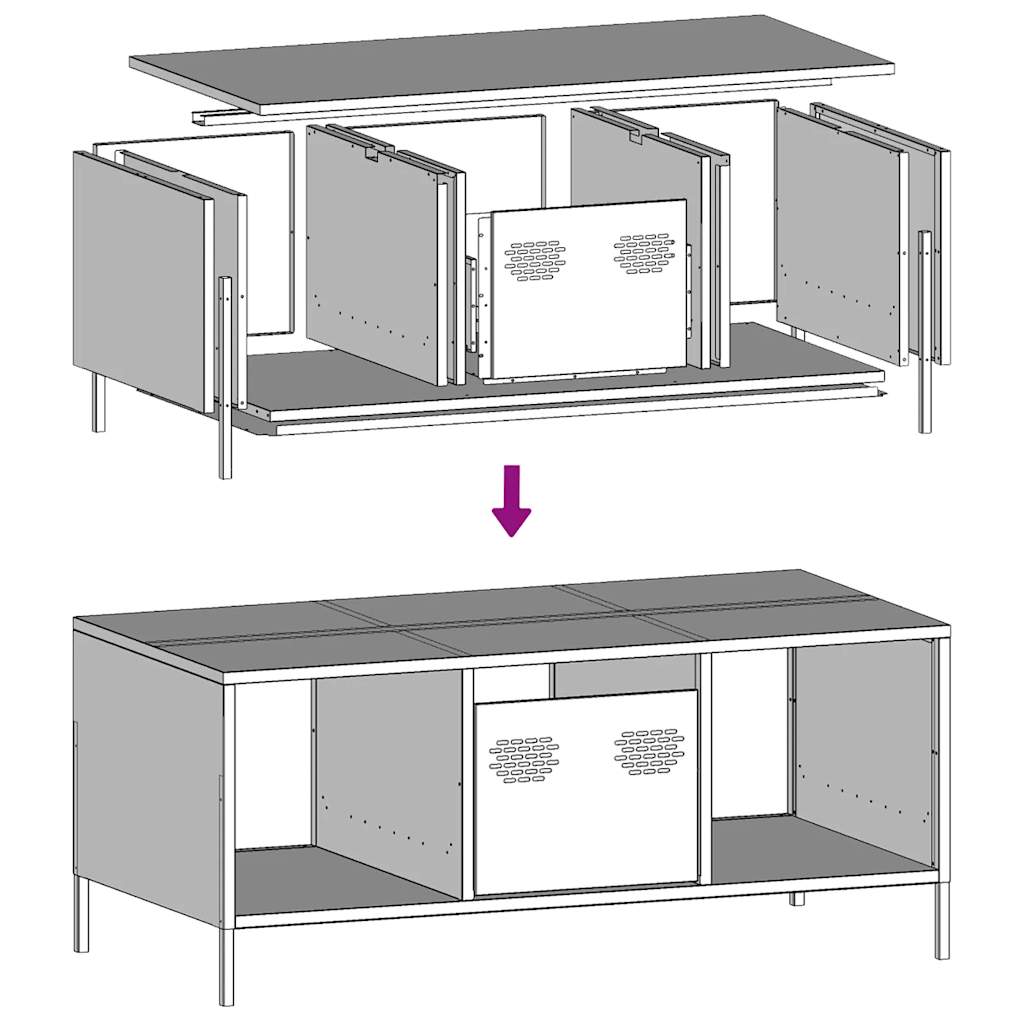 Coffee Table Black 101.5x50x43.5 cm Cold-rolled Steel