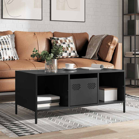 Coffee Table Black 101.5x50x43.5 cm Cold-rolled Steel