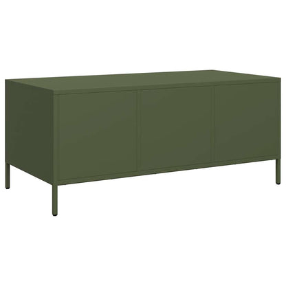 Coffee Table Olive Green 101.5x50x43.5 cm Cold-rolled Steel