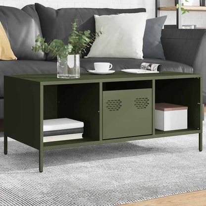 Coffee Table Olive Green 101.5x50x43.5 cm Cold-rolled Steel