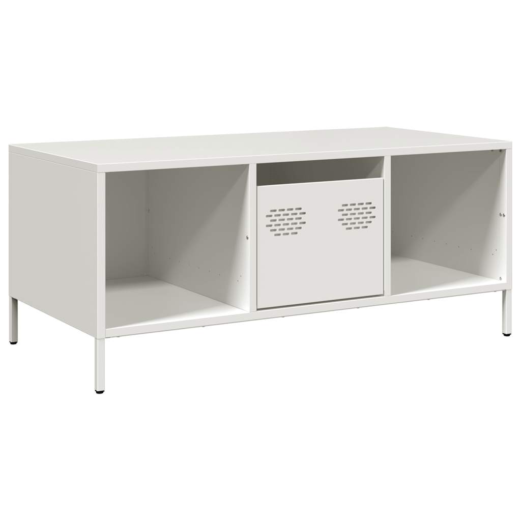 Coffee Table White 101.5x50x43.5 cm Cold-rolled Steel