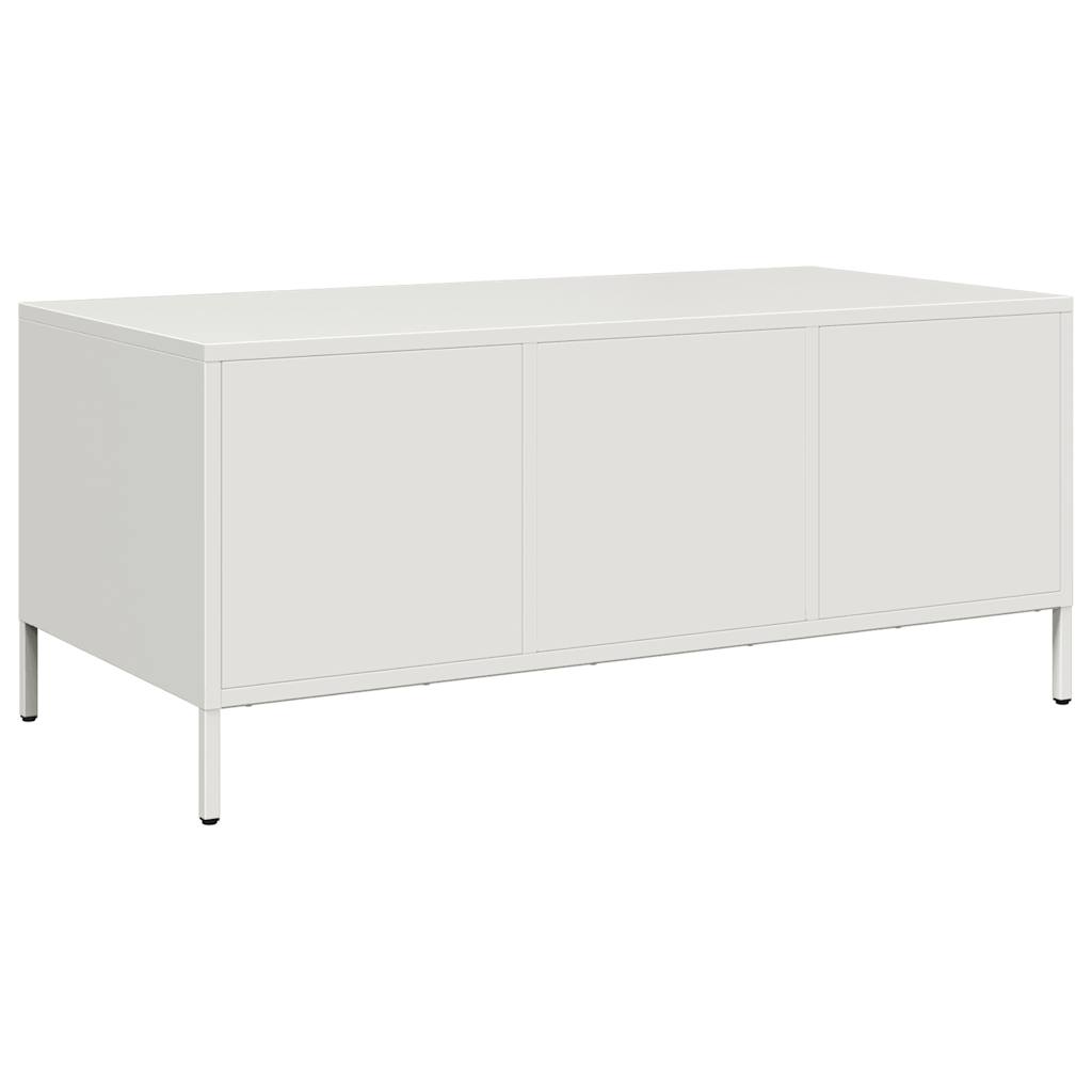 Coffee Table White 101.5x50x43.5 cm Cold-rolled Steel