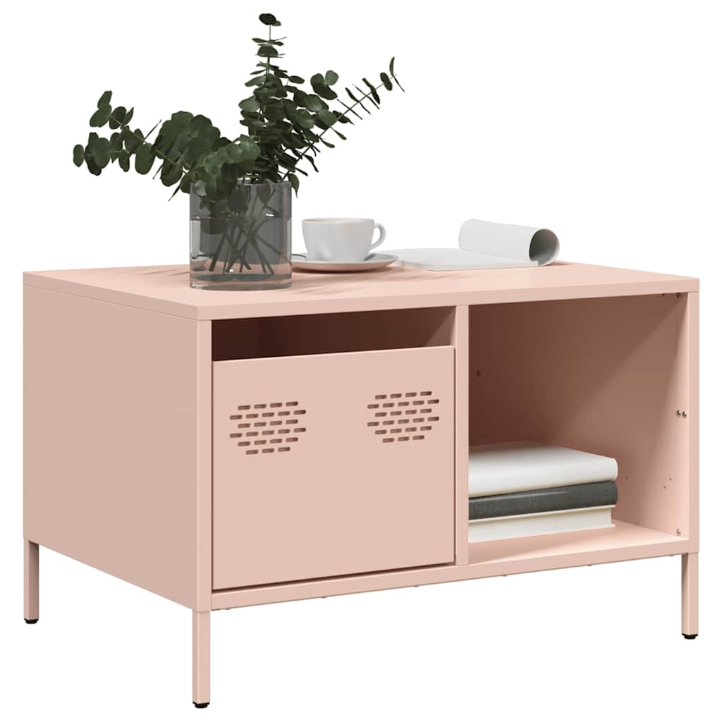 Coffee Table Pink 68.5x50x43.5 cm Cold-rolled Steel