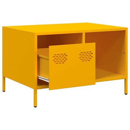 Coffee Table Mustard Yellow 68.5x50x43.5 cm Cold-rolled Steel