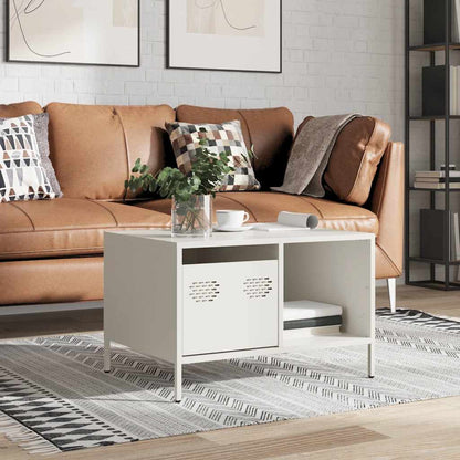 Coffee Table White 68.5x50x43.5 cm Cold-rolled Steel