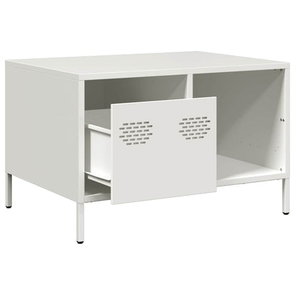 Coffee Table White 68.5x50x43.5 cm Cold-rolled Steel