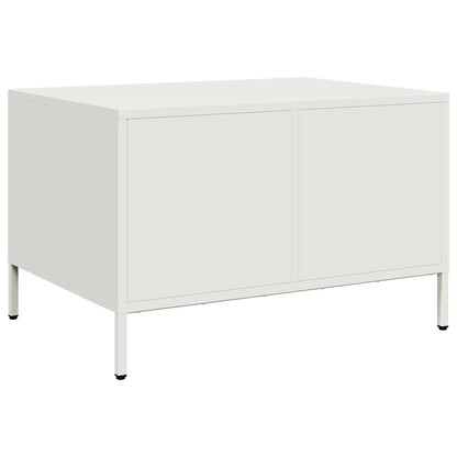 Coffee Table White 68.5x50x43.5 cm Cold-rolled Steel