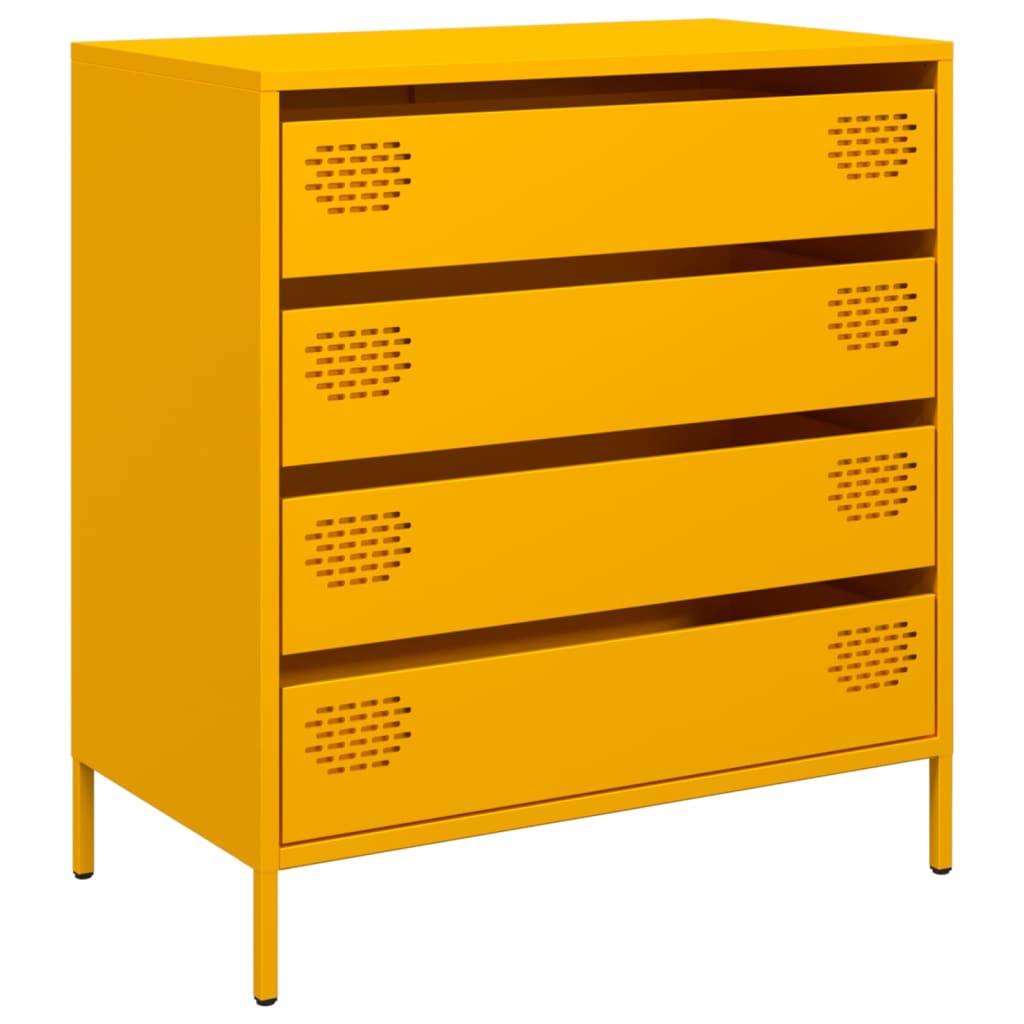 Sideboard Mustard Yellow 68x39x73.5 cm Cold-rolled Steel