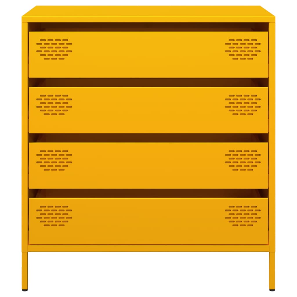 Sideboard Mustard Yellow 68x39x73.5 cm Cold-rolled Steel