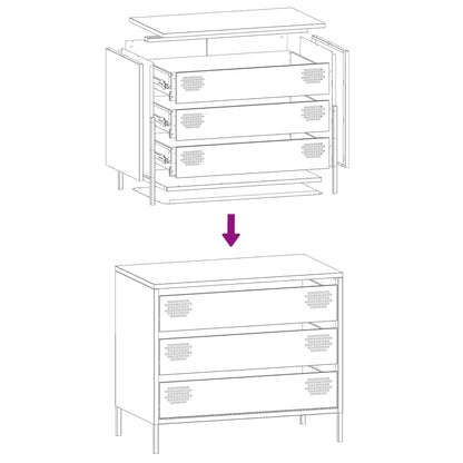 Sideboard Black 68x39x58.5 cm Cold-rolled Steel