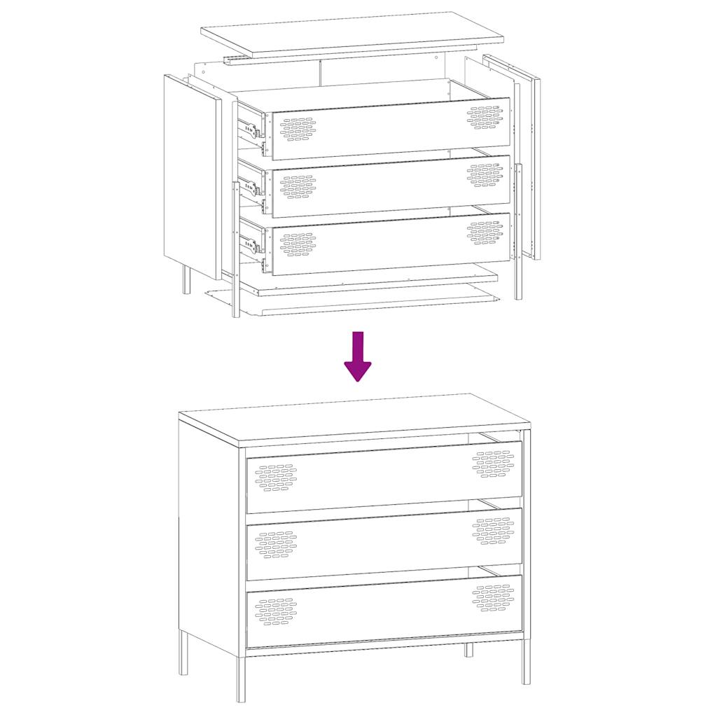 Sideboard Pink 68x39x58.5 cm Cold-rolled Steel