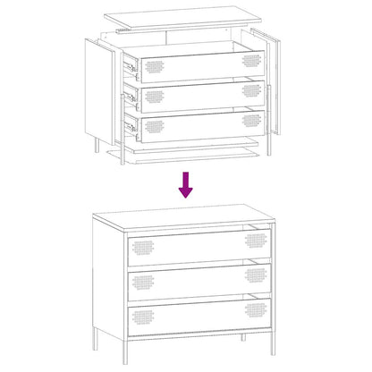 Sideboard Pink 68x39x58.5 cm Cold-rolled Steel