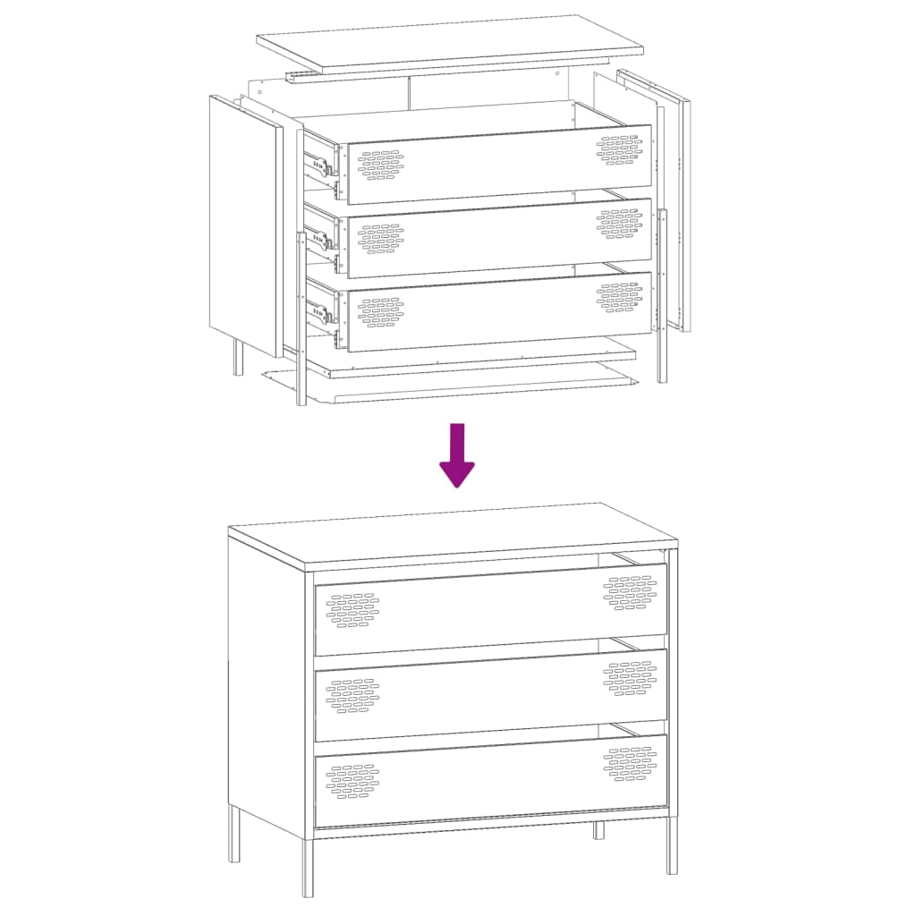 Sideboard Anthracite 68x39x58.5 cm Cold-rolled Steel