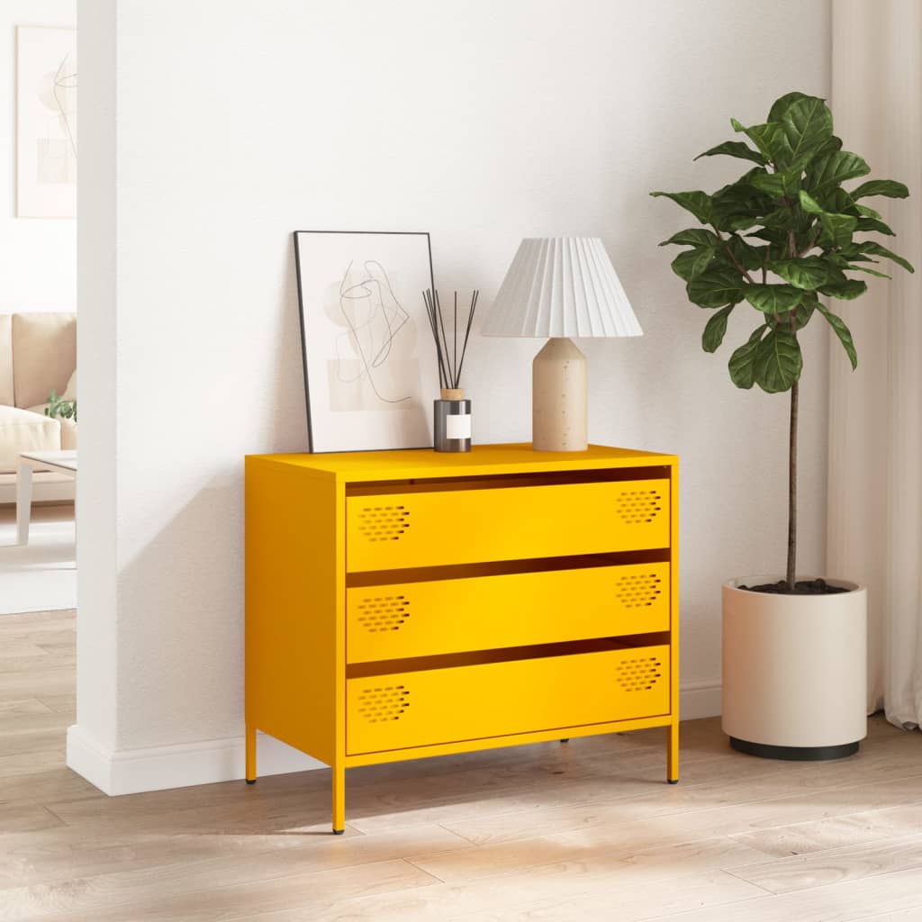 Sideboard Mustard Yellow 68x39x58.5 cm Cold-rolled Steel