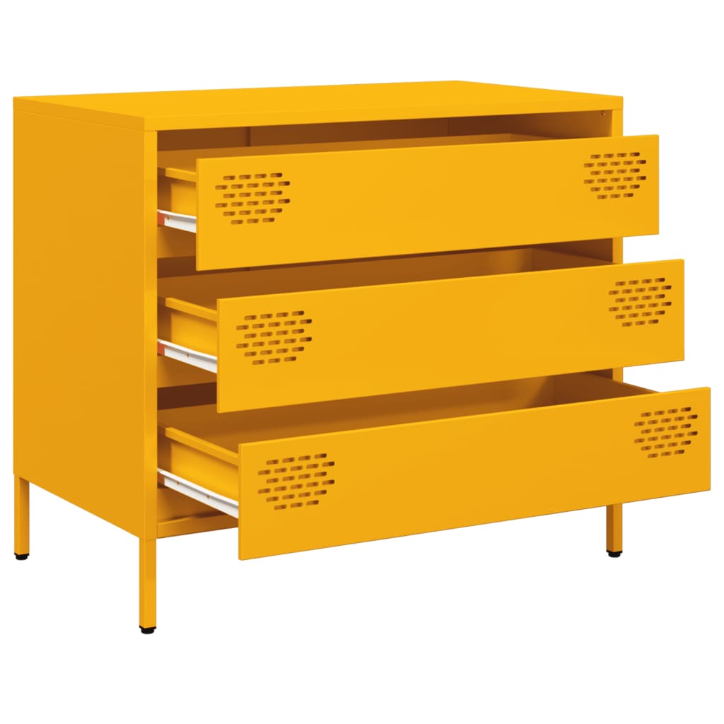 Sideboard Mustard Yellow 68x39x58.5 cm Cold-rolled Steel