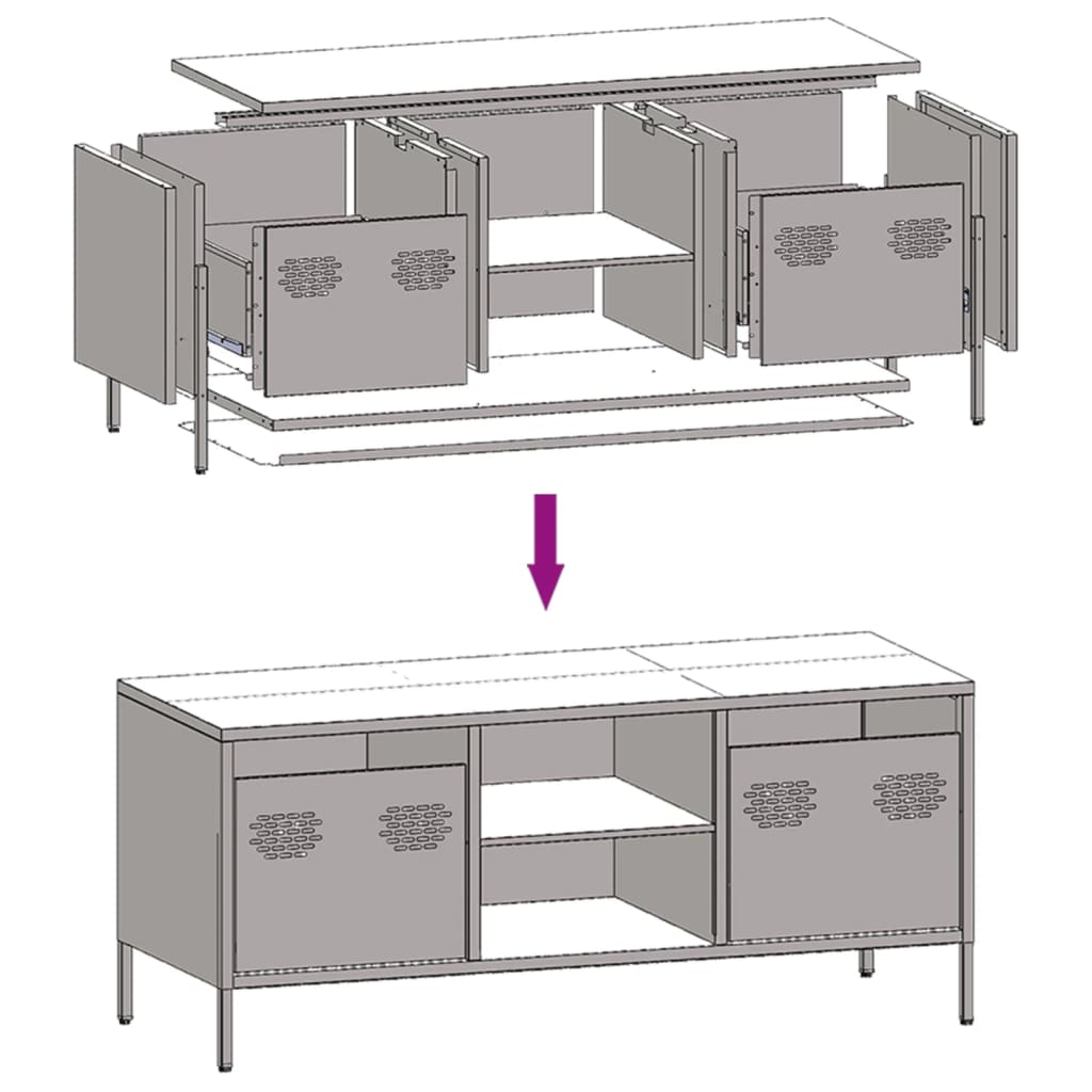 TV Cabinet Black 101.5x39x43.5 cm Cold-rolled Steel