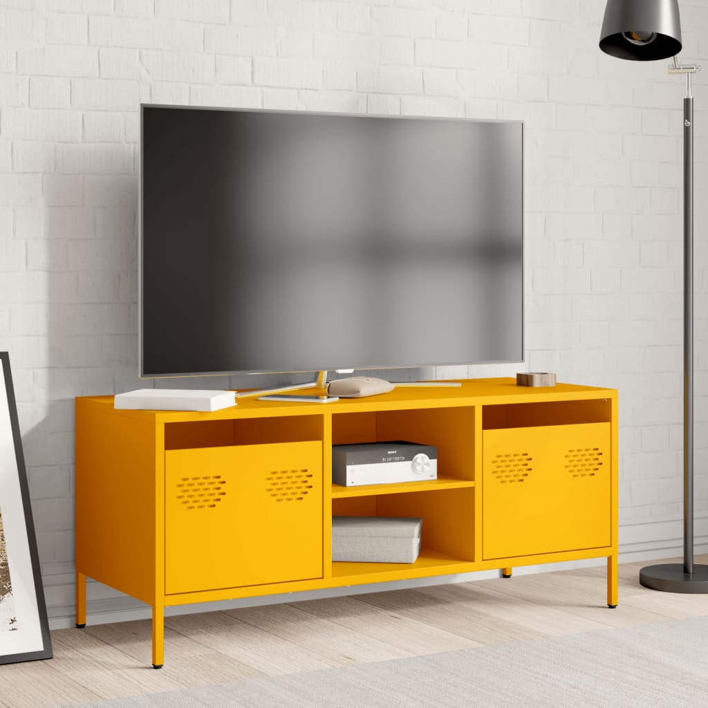 TV Cabinet Mustard Yellow 101.5x39x43.5 cm Cold-rolled Steel