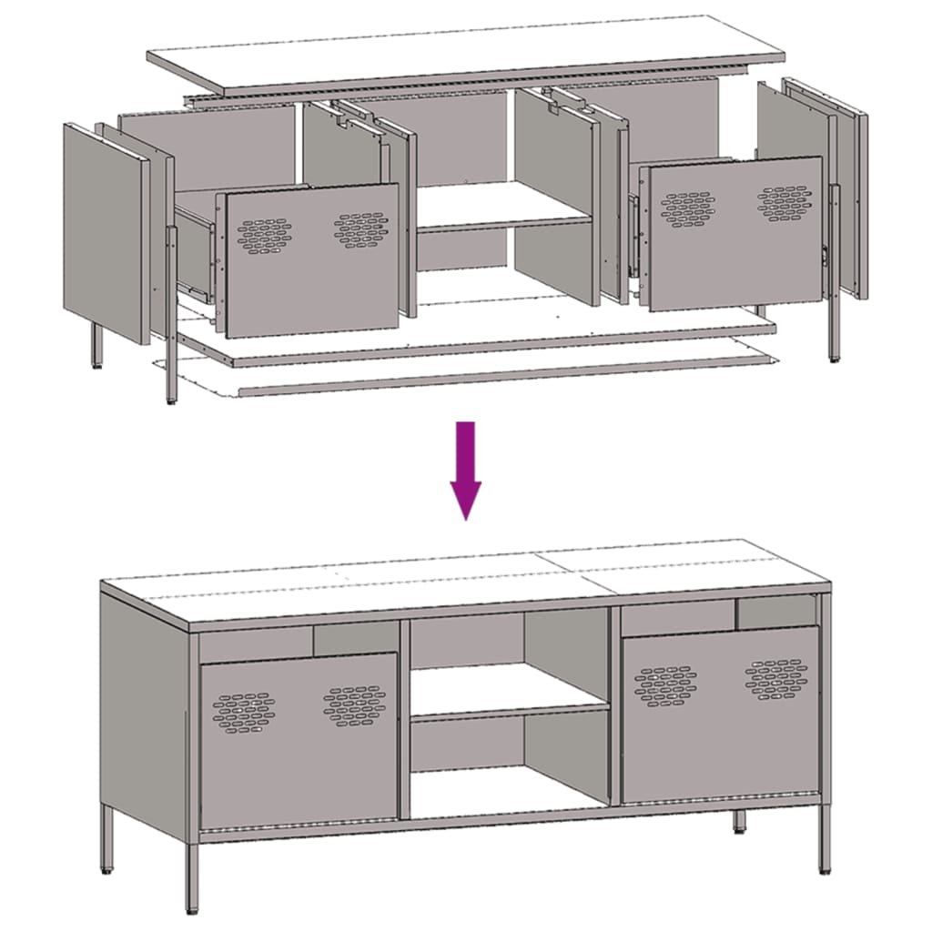 TV Cabinet Mustard Yellow 101.5x39x43.5 cm Cold-rolled Steel