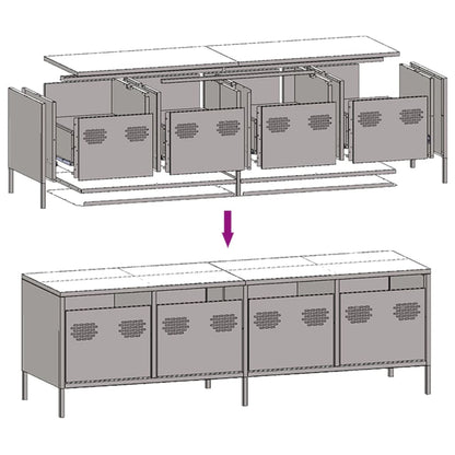 TV Cabinet Black 135x39x43.5 cm Cold-rolled Steel