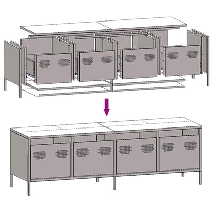 TV Cabinet Pink 135x39x43.5 cm Cold-rolled Steel