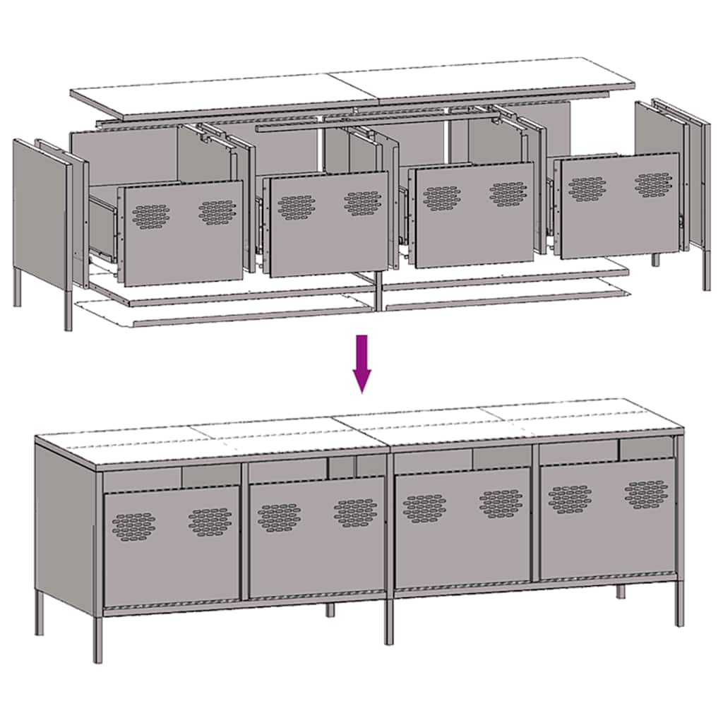 TV Cabinet White 135x39x43.5 cm Cold-rolled Steel