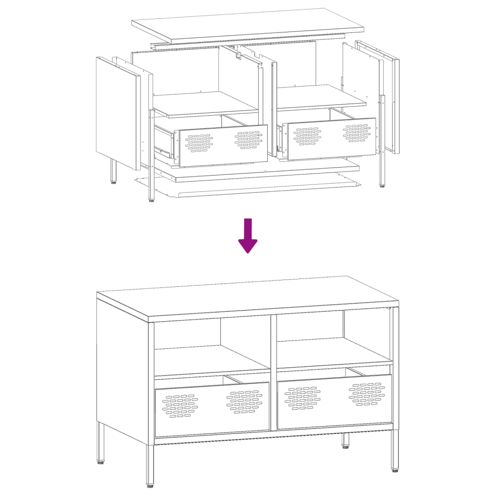 TV Cabinet Black 68x39x43.5 cm Cold-rolled Steel