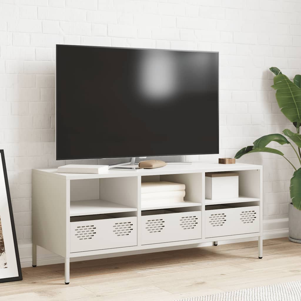 TV Cabinet White 101.5x39x43.5 cm Cold-rolled Steel