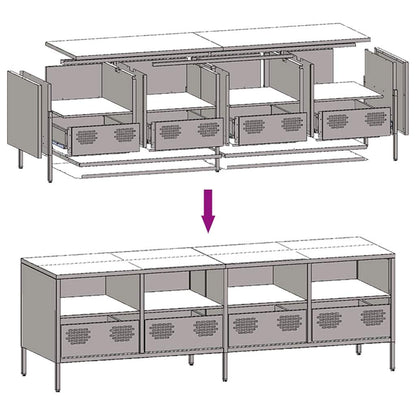 TV Cabinet Pink 135x39x43.5 cm Cold-rolled Steel