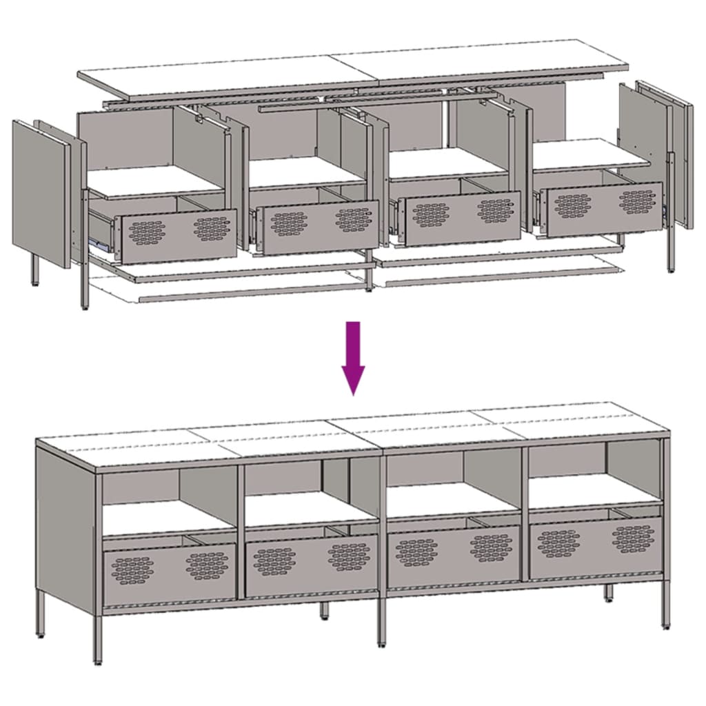 TV Cabinet Anthracite 135x39x43.5 cm Cold-rolled Steel