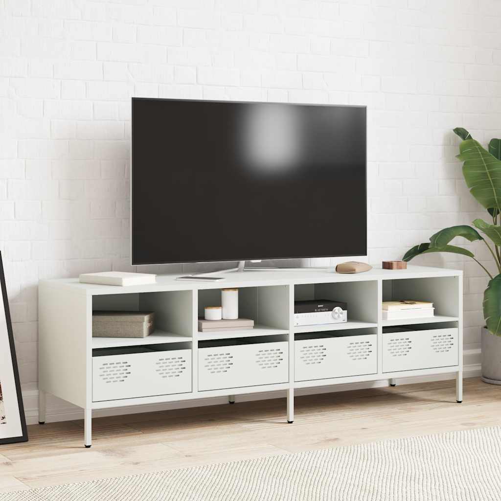 TV Cabinet White 135x39x43.5 cm Cold-rolled Steel