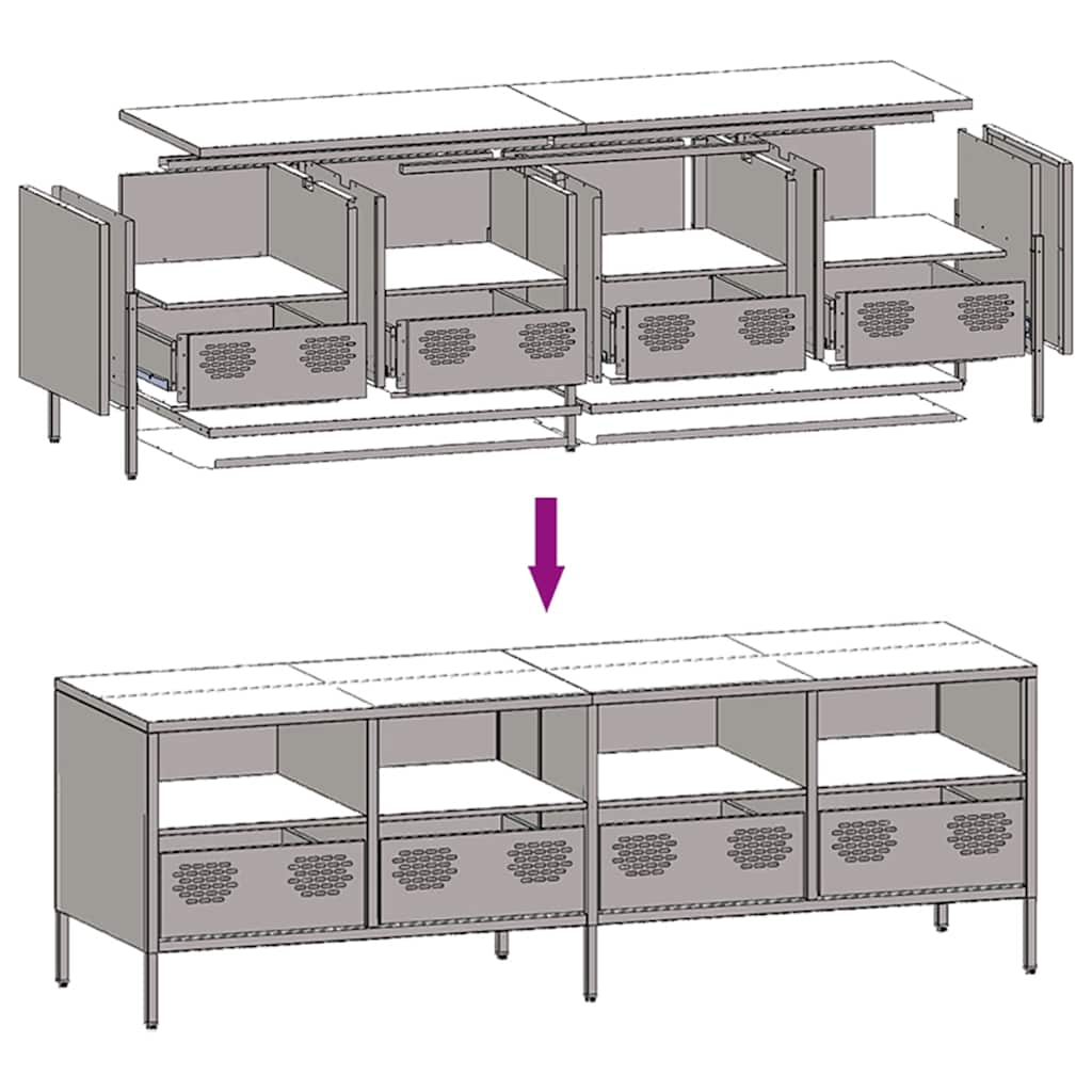 TV Cabinet White 135x39x43.5 cm Cold-rolled Steel