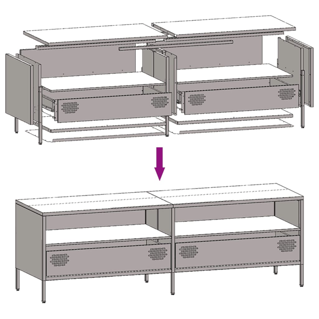 TV Cabinet Black 135x39x43.5 cm Cold-rolled Steel