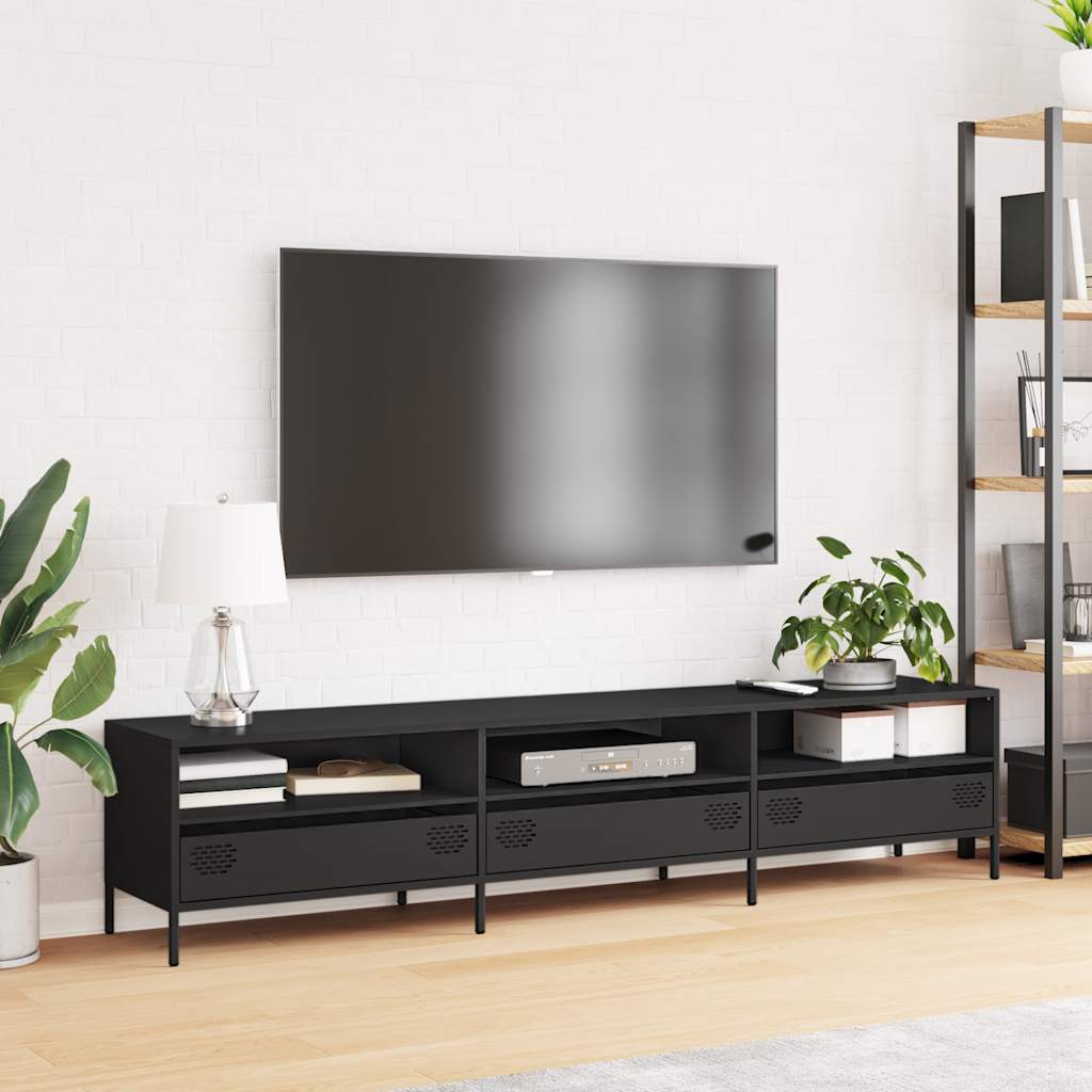 TV Cabinet Black 202x39x43.5 cm Cold-rolled Steel