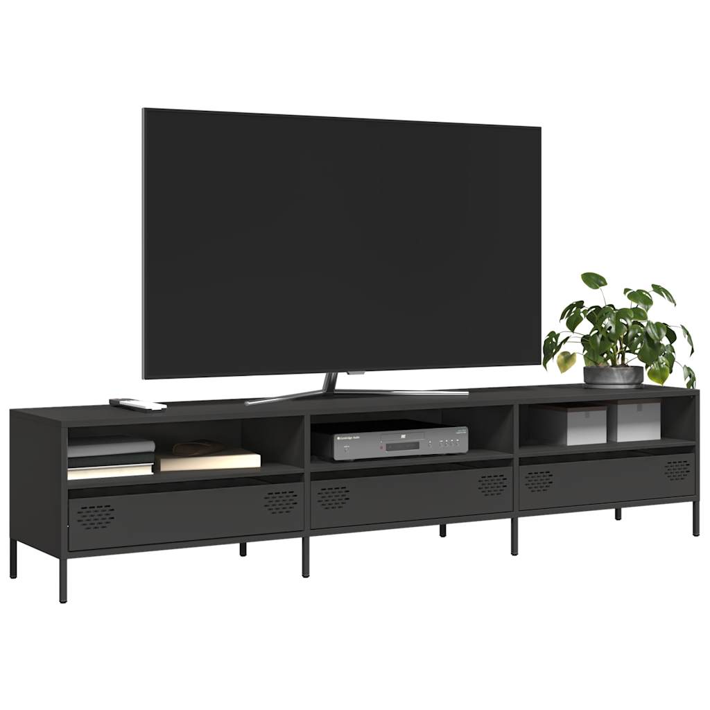 TV Cabinet Black 202x39x43.5 cm Cold-rolled Steel