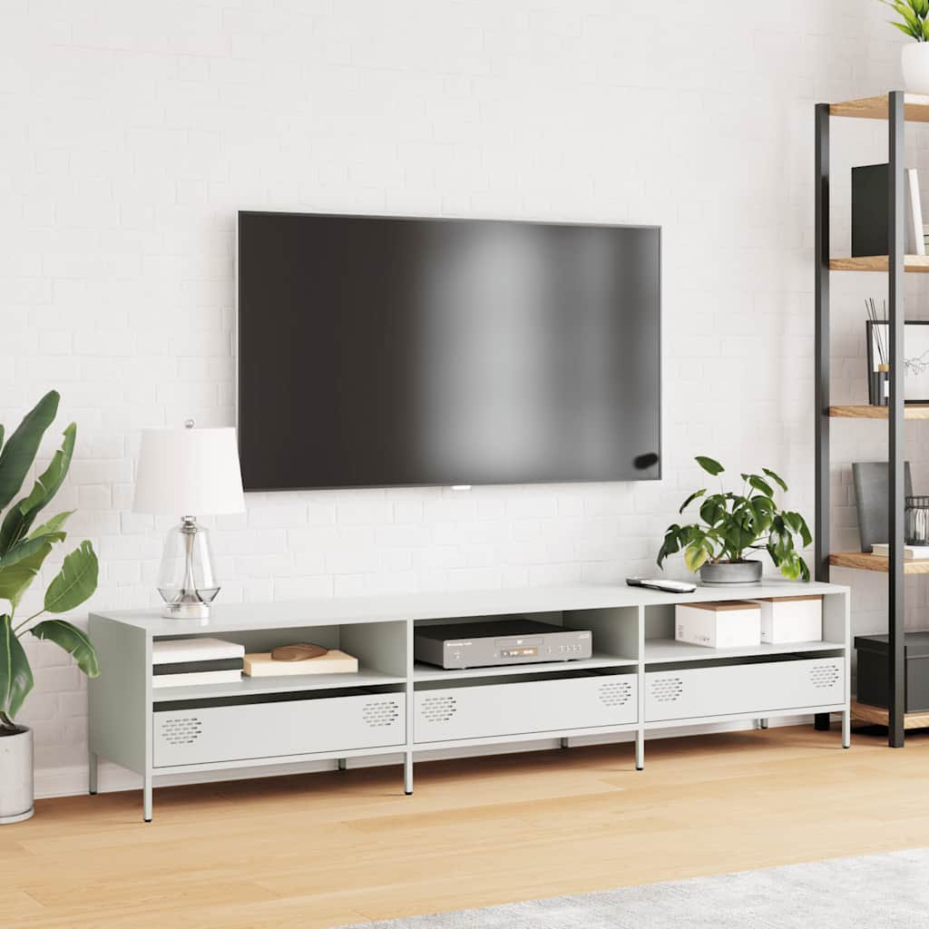 TV Cabinet White 202x39x43.5 cm Cold-rolled Steel