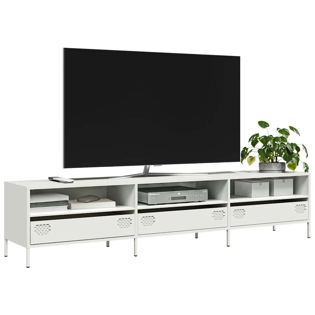 TV Cabinet White 202x39x43.5 cm Cold-rolled Steel