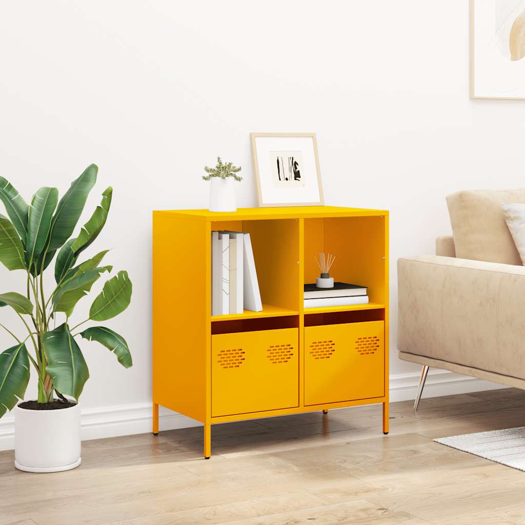 Sideboard Mustard Yellow 68x39x73.5 cm Cold-rolled Steel